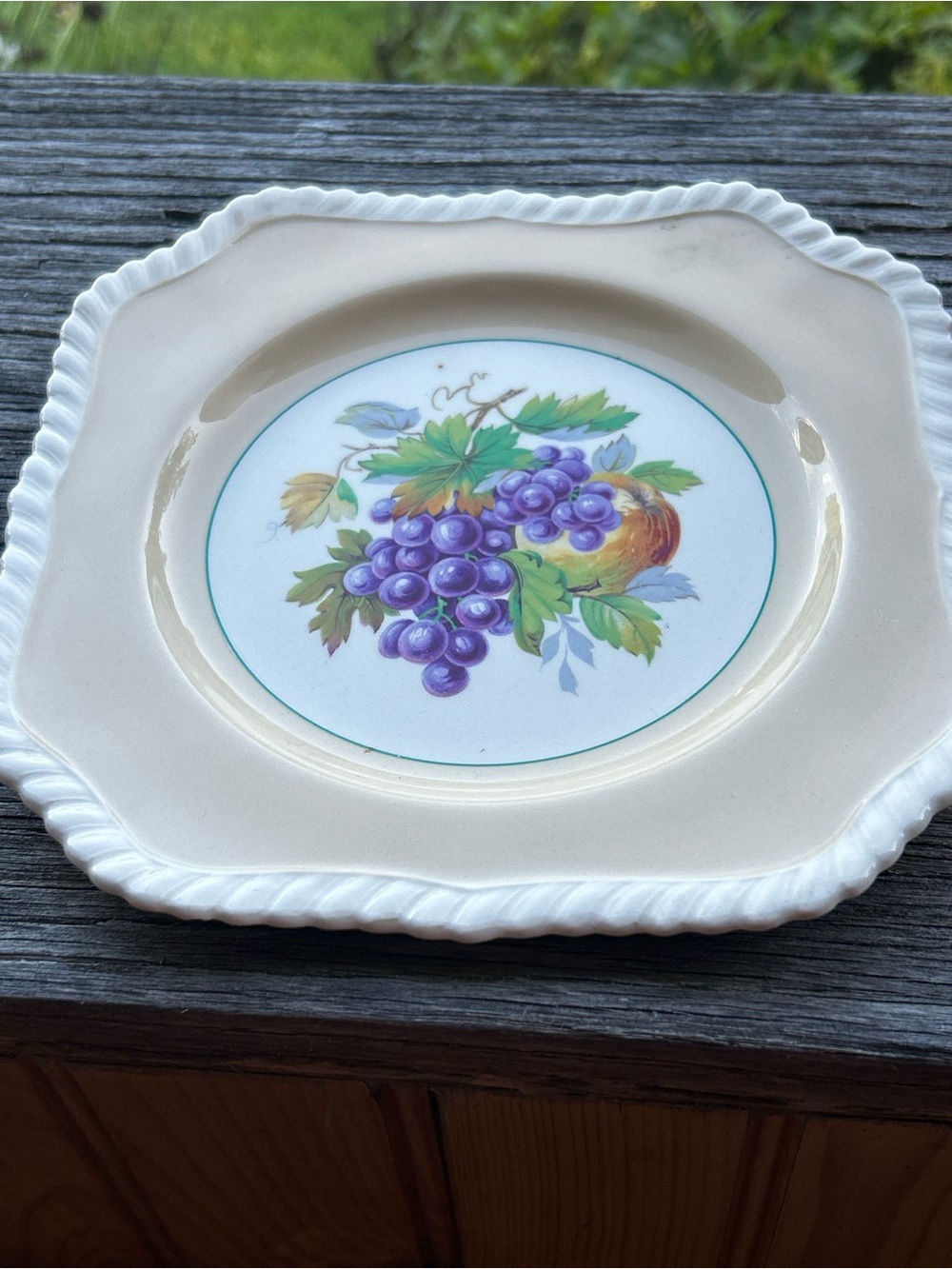 Johnson Brothers Square Fruit Plate Grape Motif California pattern made England